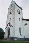 Trappgavelstornet på Öxabäcks kyrka, från SV.
