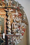 Altaruppsats av Michael Schmidt från 1715 i Asklanda kyrka, detalj. Neg.nr. B961_051:24. JPG.