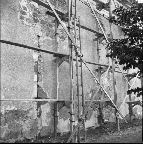 Sorunda kyrka, uppmätning av murverk i samband med fasadrenovering