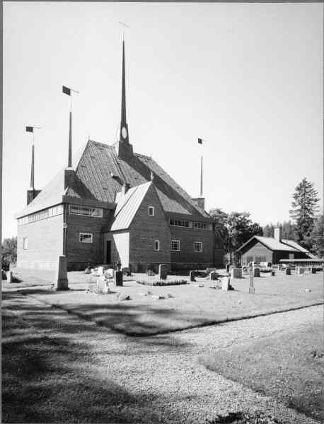 Aspeboda kyrka från nordöst. Omkring 1963. 