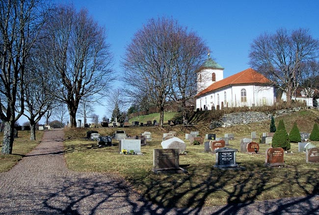 Kyrkogården från sydöst.