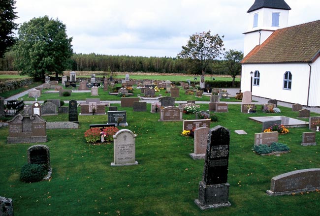 Kyrkogården söder om kyrkan. 