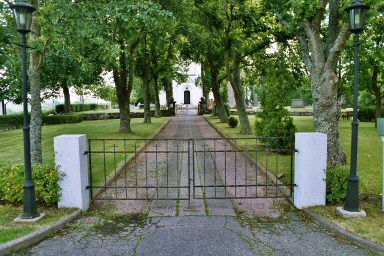 Skånings-Åsaka kyrkogård, yttre grind i väster. Neg.nr 04/220:03.jpg