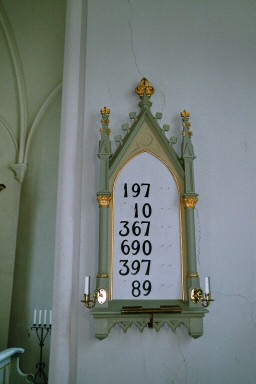 Synnerby kyrka, nummertavla. Neg.nr 04/200:10.jpg
