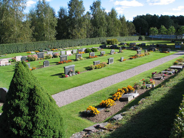 Kyrkogården i söder. 