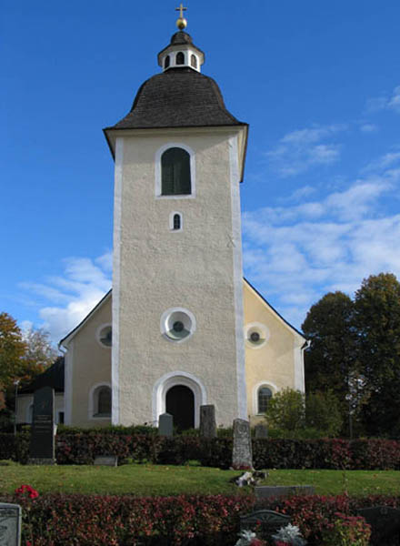 Hjorteds kyrka från väster.