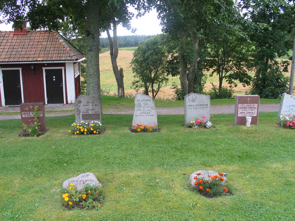 Boden väster om kyrkogården.