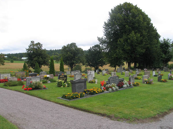 Del av kyrkogården mot öster. 