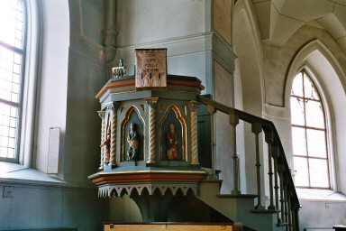 Predikstol i Flakebergs kyrka. Neg.nr. 03/284:22. JPG.