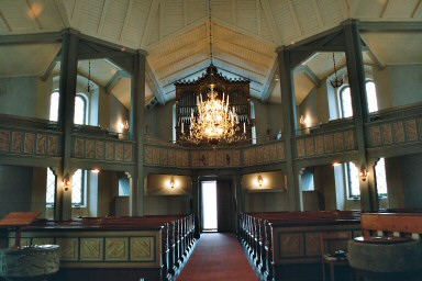 Interiör av Håle-Tängs kyrka från öster. Neg.nr. 03/290:09. JPG.