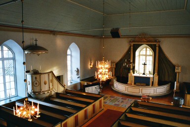 Interiör av Fridene kyrka. Neg.nr. 03/234:07. JPG.