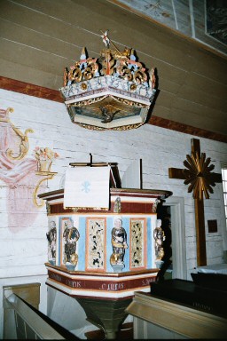 Predikstol i Mofalla kyrka. Neg.nr. 03/225:09. JPG.