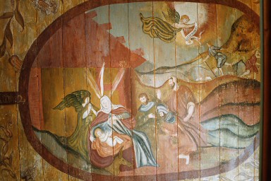 Takmålning i Södra Fågelås kyrka. Neg.nr. 03/244:16. JPG.