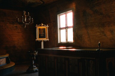 Södra delen av koret i Södra Fågelås kyrka. Neg.nr. 03/243:02. JPG.