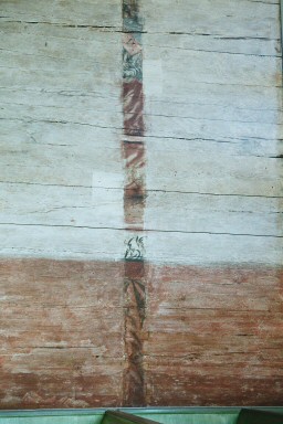Målningsfragment på långsida i Södra Fågelås kyrka. Neg.nr. 03/244:01. JPG.
