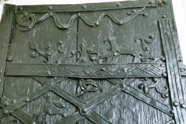 Detalj av medeltida port i Daretorps kyrka. Neg.nr. 04/193:16. JPG.