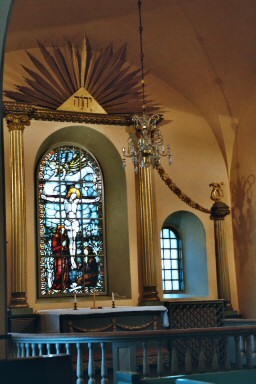 Altarvägg i empire i Dimbo kyrka. Neg.nr. 04/316:23. JPG.