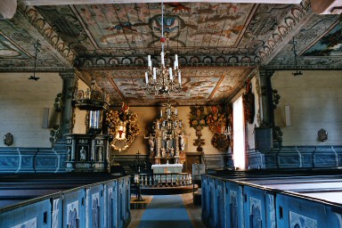 Interiör av Brandstorps kyrka. Neg.nr. 04/176:15. JPG.