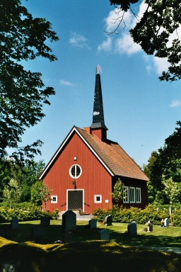Exteriör av Fiskebäcks kapell från 1939, ritat av K M Westerberg. Neg.nr. 04/167:02. JPG. 