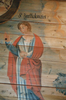 Takmålning under sidoläktare i Habo kyrka. Neg.nr. 04/179:19. JPG.