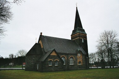 Södra Härene kyrka, uppförd 1910 efter ritningar av Gustaf Améen. Neg.nr. B961_038:23. JPG. 
