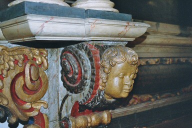 Detalj av altartavlan i Lyrestads kyrka. Neg.nr 04/284:12.jpg