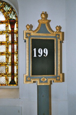 Bäcks kyrka, nummertavla. Neg.nr 04/295:05.jpg