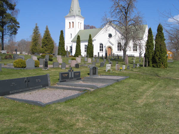 Kyrkogården från sydost. 