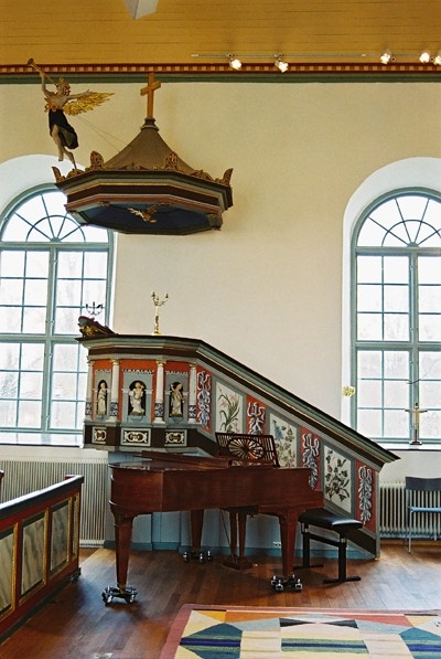 Starrkärrs kyrka, predikstolen, från S.