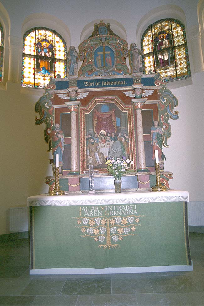 Altaruppsatsen i Harplinge kyrka.