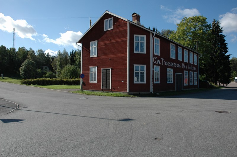 Thorstenssons mekaniska verkstad. Närmast byggnadens bostadsdel.