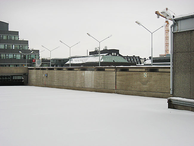 Foto från parkeringshusets tak, från söder.