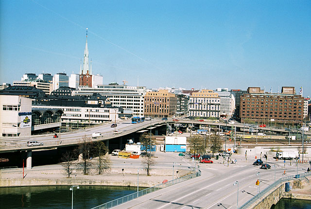 Norrmalm med Tegelbacken sett från Stockholms stadshus. 