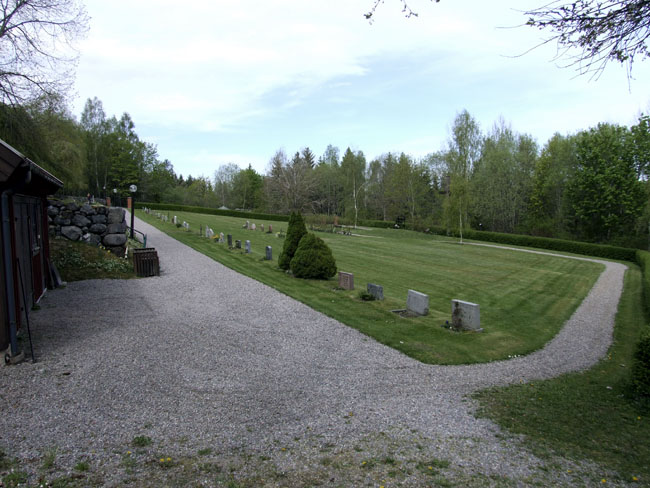 Gåsinge kyrka, kyrkogården norr om kyrkan, utvidgningen från 1927