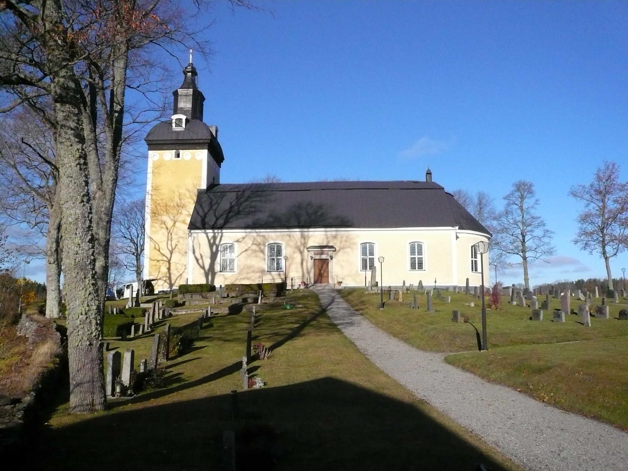 Hölö kyrka och södra delen av kyrkogården