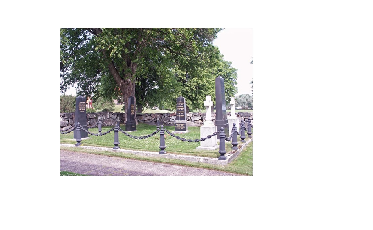 På gamla kyrkogårdens norra del finns denna anslående familjegrav från det tidiga 1900-talet. 
