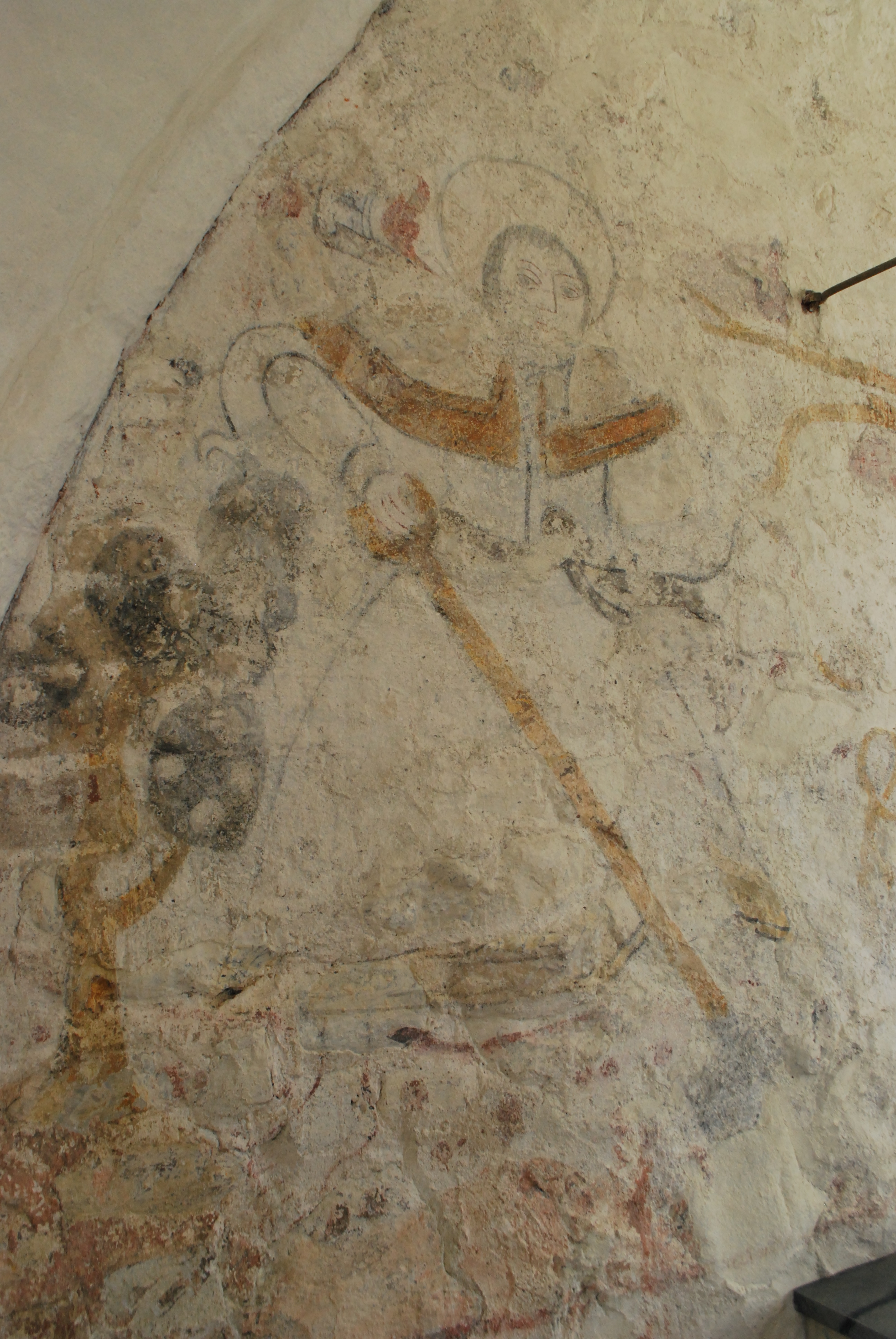 Sankt Ibbs kyrka, kalkmålning på korets östvägg