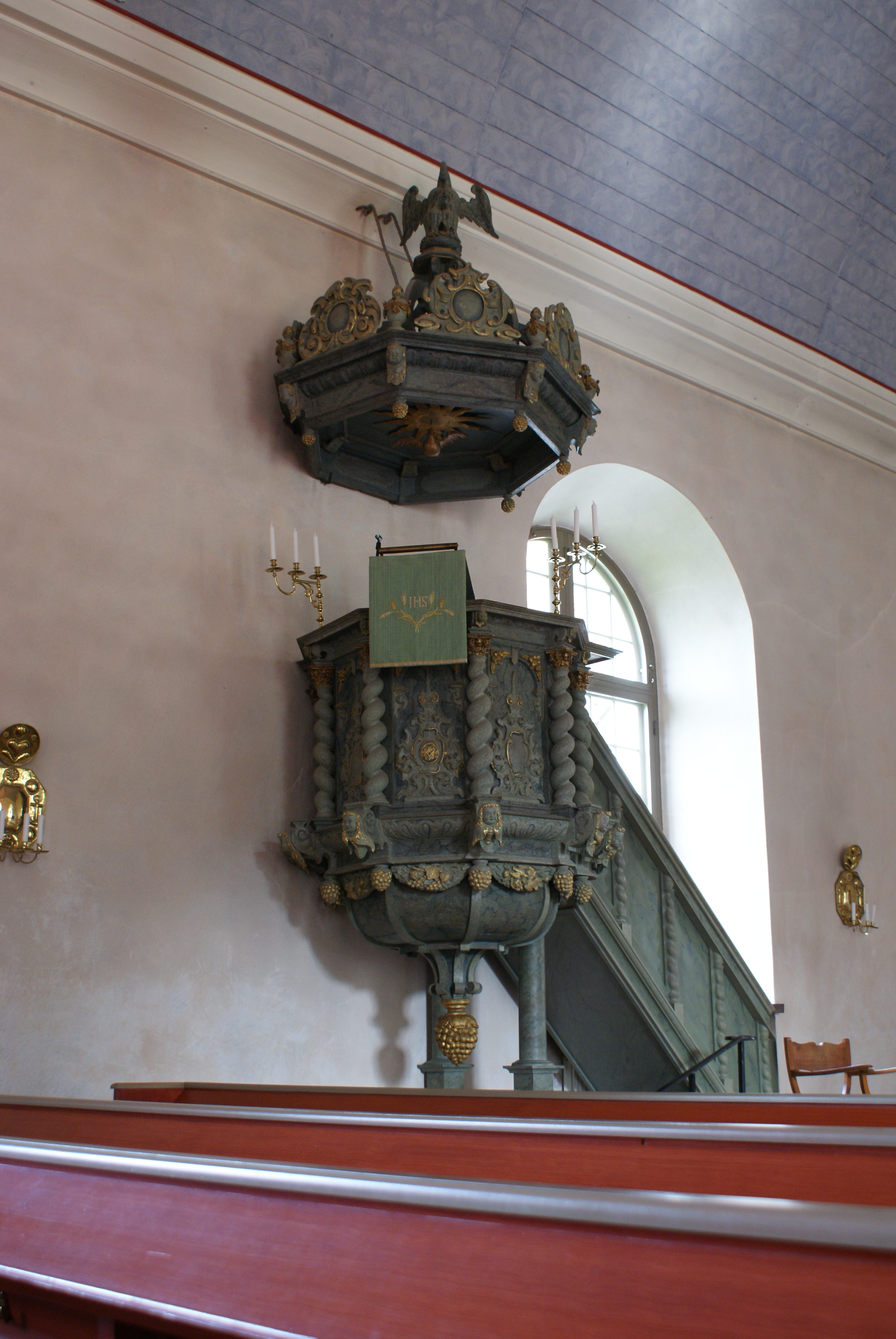 Västra Torsås kyrka, predikstol.