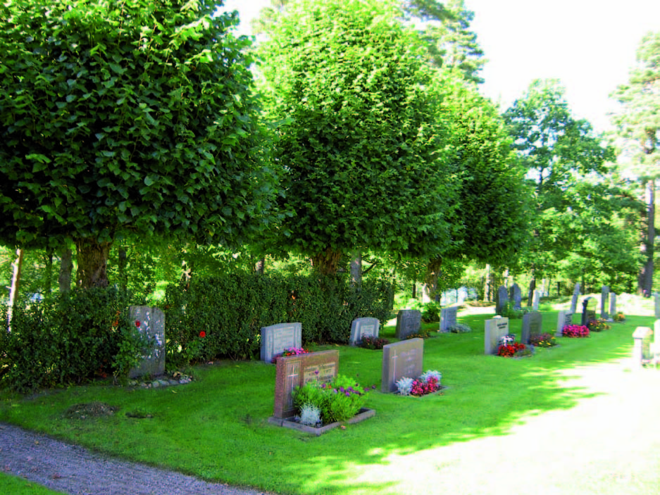 Den nordvästra delen av kyrkogården.