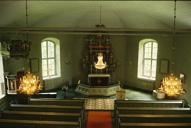 Böstigs kyrka interiör kor. Negnr 01/270:28