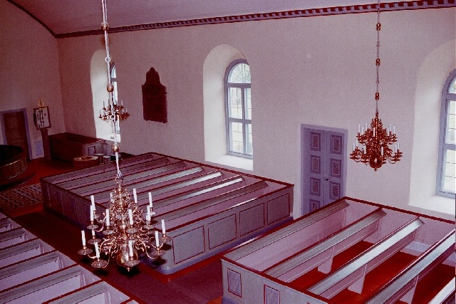 Grolanda kyrka interiör södra långhusväggen. Negnr 01/266:7a