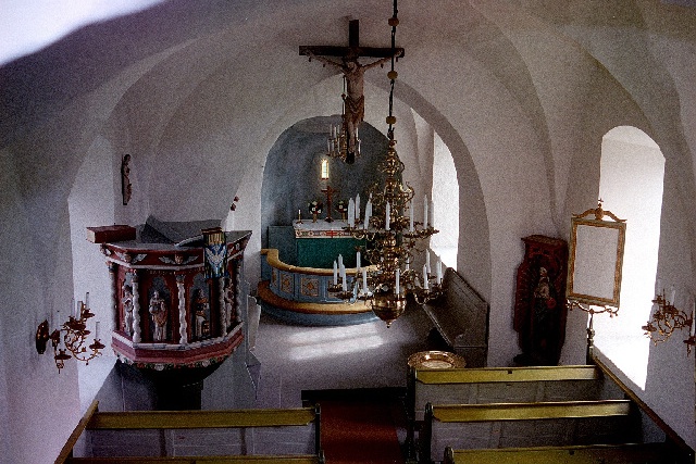 Mularps kyrka interiör korparti