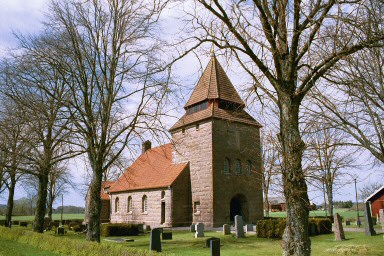 Härjevads kyrka och kyrkogård. Neg.nr 03/165:10.
