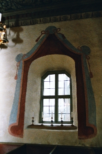 Norra Kedums kyrka, draperimålning. Neg.nr 03/142:23