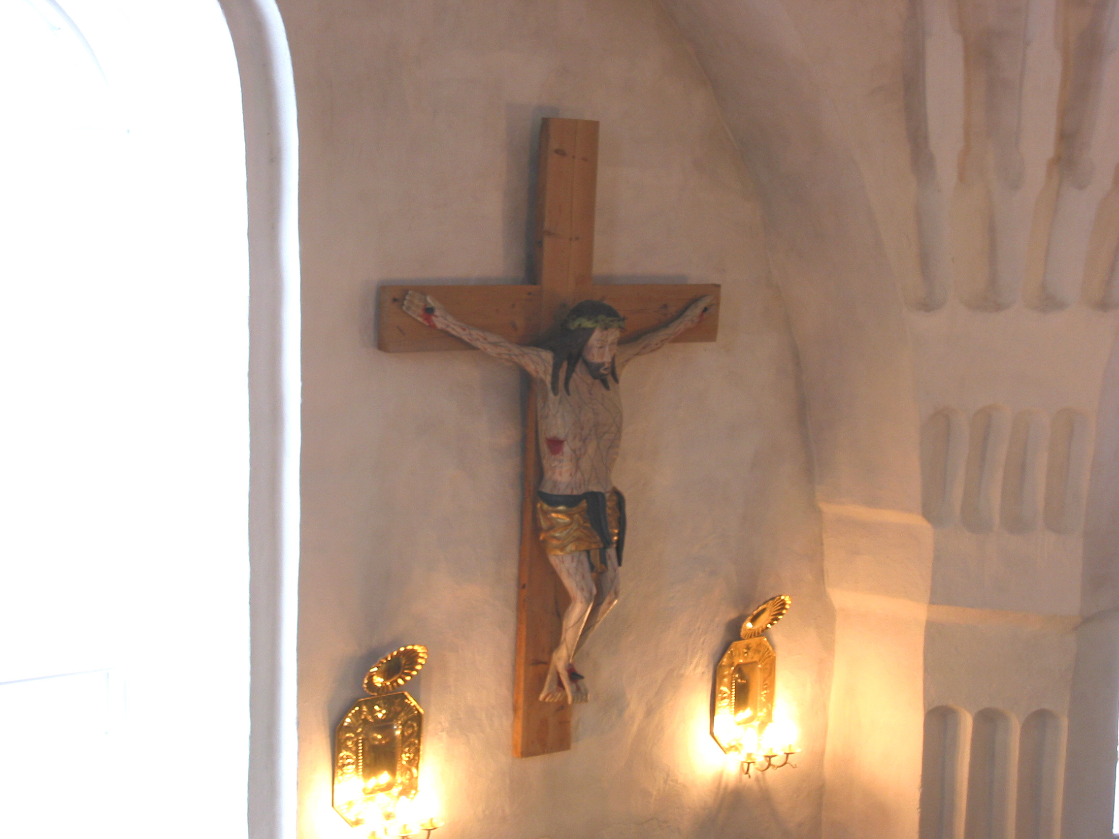 Sidensjö Kyrka, interiör, kyrkorummet, detalj, krucifix från 1500-talet.