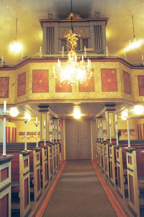 Månstads kyrka, orgelläktaren.



