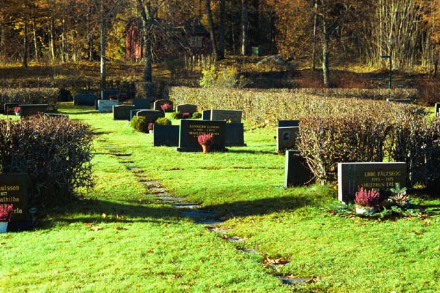Del av kyrkogården norr om kyrkan.