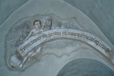 Väggmålning av A G Ljungström i Dalums kyrka. Neg.nr. B963_020:16. JPG.