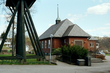 Gånghesters kyrka, uppförd 1955 efter ritningar av Nils Sörensen. Neg.nr. B959_013:03. JPG. 