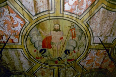Hedareds kyrka, takmålningar i långhuset.
